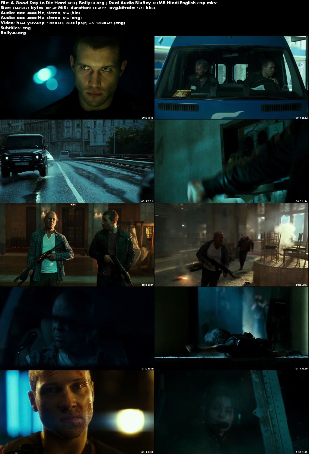 A Good Day to Die Hard 2013 BRRip 300MB Hindi Dual Audio 480p Download A Good Day to Die Hard 2013 BRRip 300MB Hindi Dual Audio 480p Download