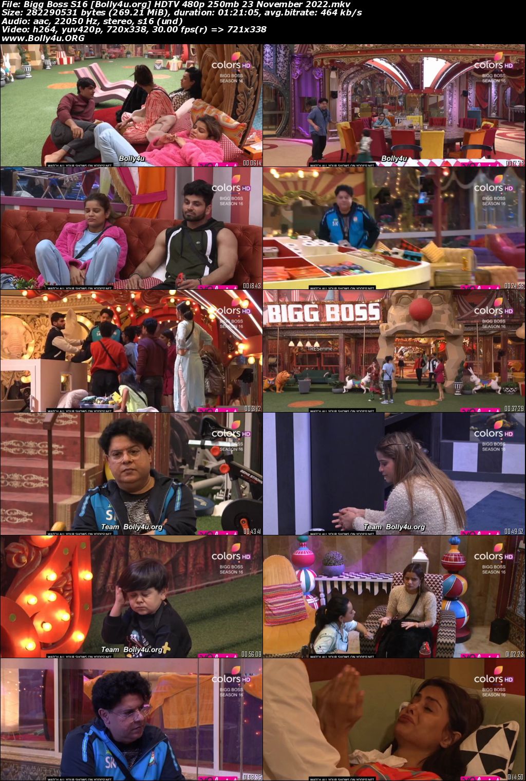 Bigg Boss S16 HDTV 480p 250mb 23 November 2022 Download