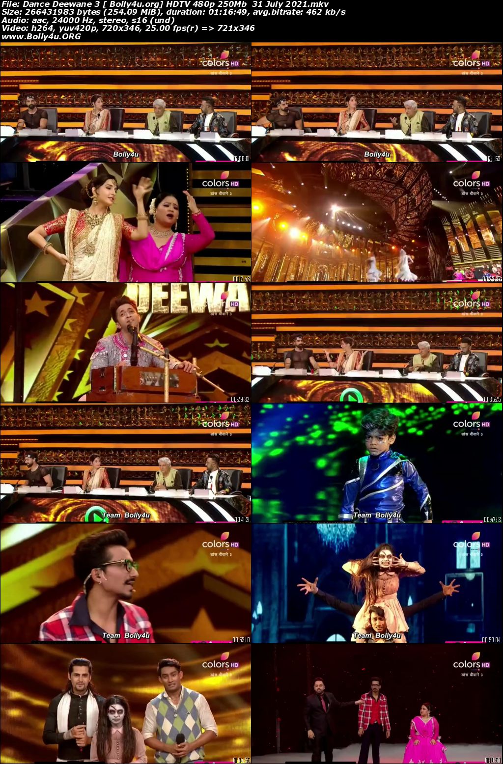 Dance Deewane 3 HDTV 480p 250Mb 31 July 2021 Download