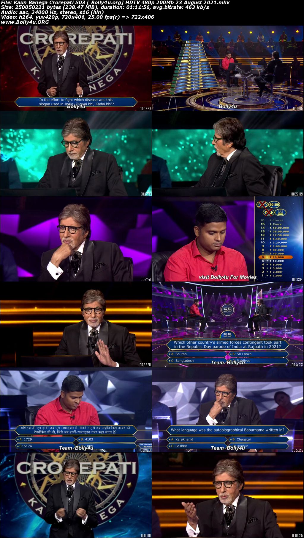 Kaun Banega Crorepati HDTV 480p 200Mb 23 August 2021 Download Kaun Banega Crorepati HDTV 480p 200Mb 23 August 2021 Download