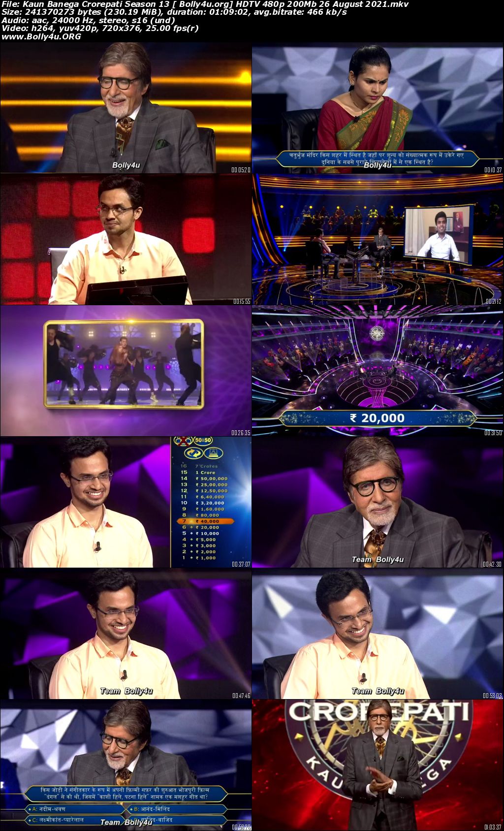 Kaun Banega Crorepati S13 HDTV 480p 200Mb 26 August 2021 Download Kaun Banega Crorepati S13 HDTV 480p 200Mb 26 August 2021 Download
