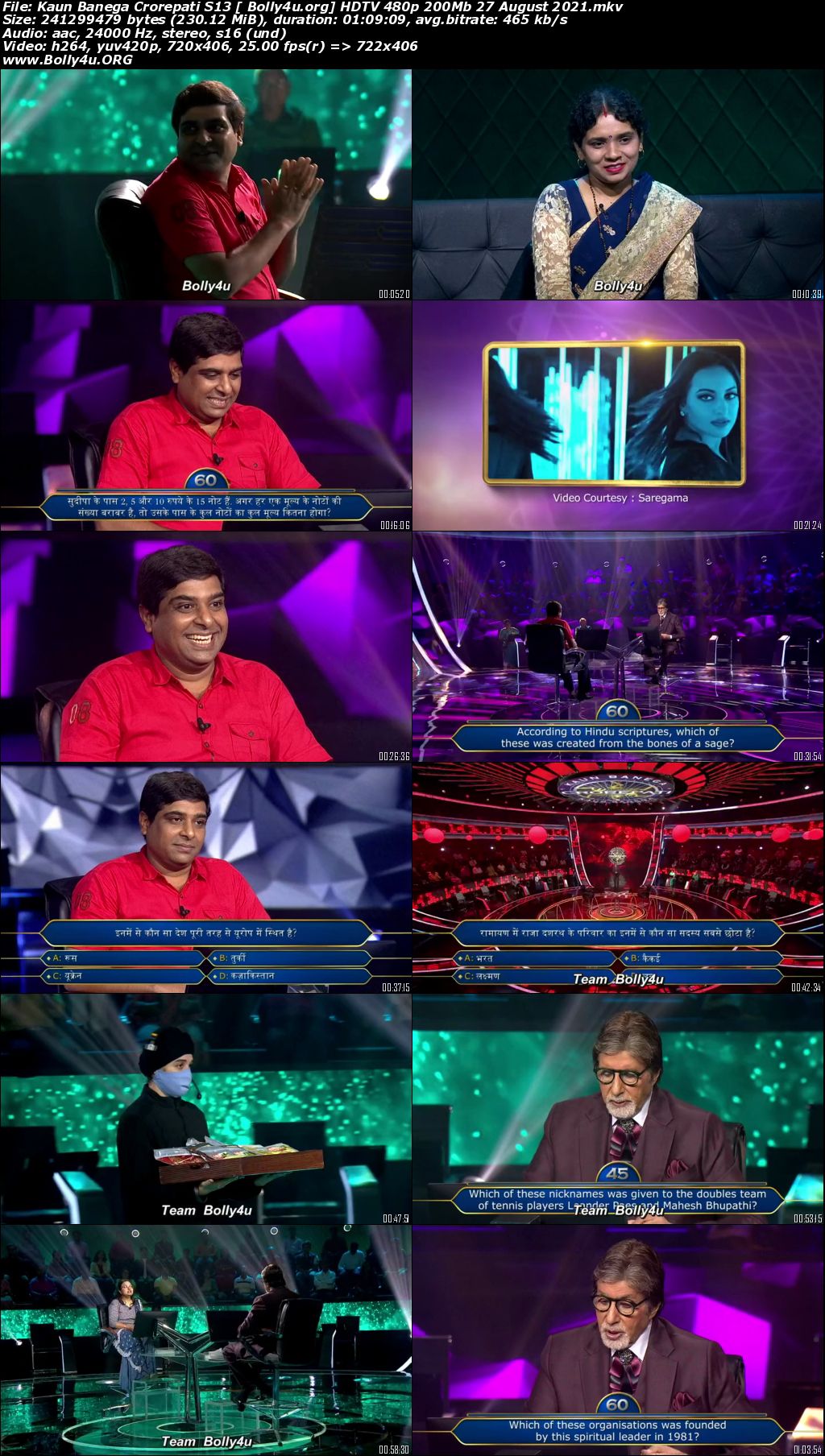Kaun Banega Crorepati S13 HDTV 480p 200Mb 27 August 2021 Download Kaun Banega Crorepati S13 HDTV 480p 200Mb 27 August 2021 Download