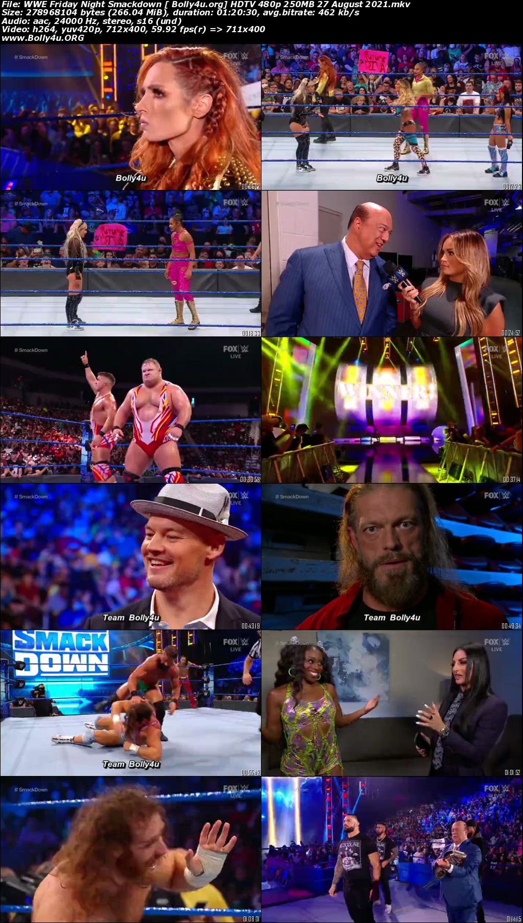 WWE Friday Night Smackdown HDTV 480p 250MB 27 August 2021 Download WWE Friday Night Smackdown HDTV 480p 250MB 27 August 2021 Download