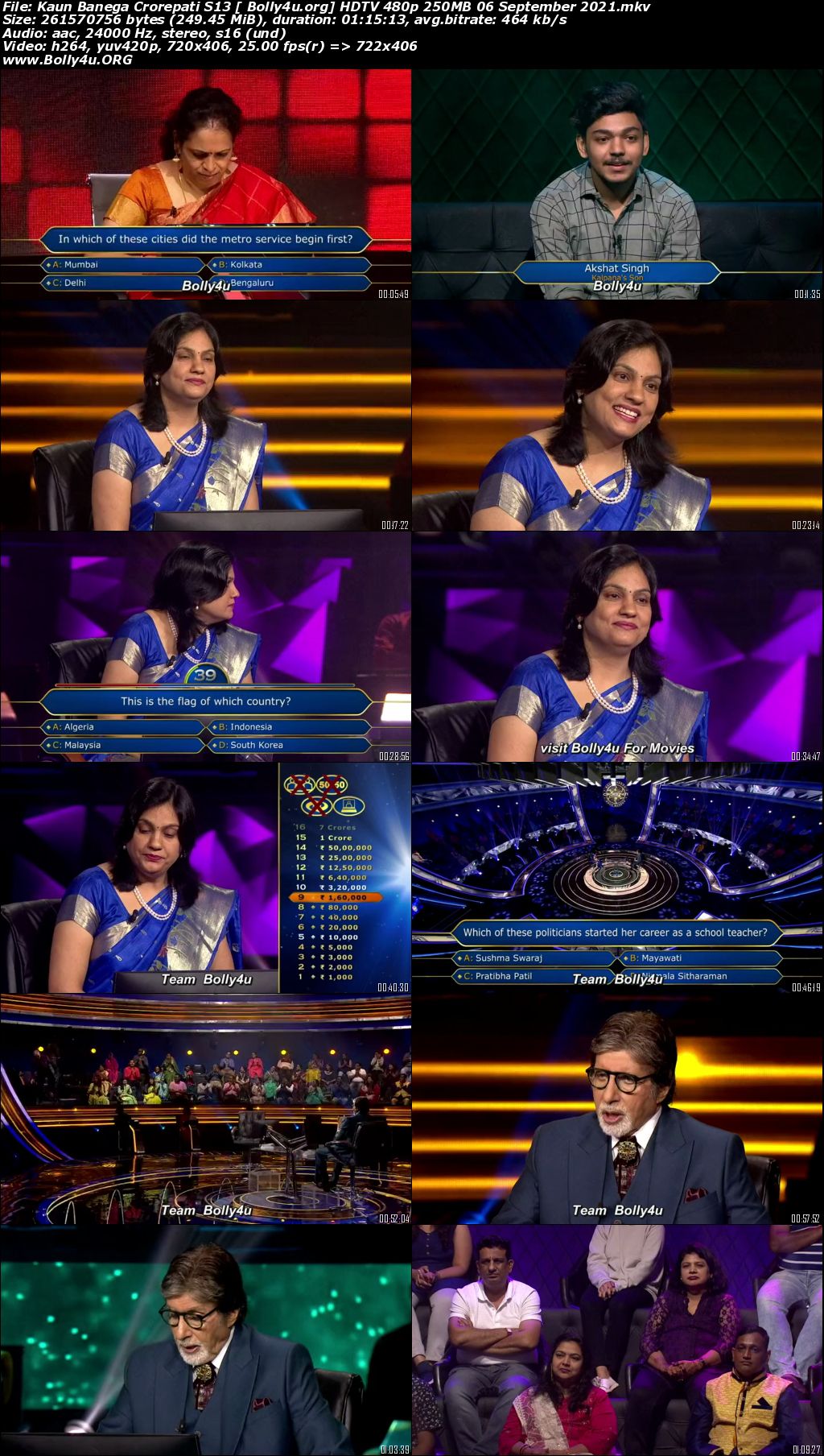 Kaun Banega Crorepati S13 HDTV 480p 250MB 06 September 2021 Download Kaun Banega Crorepati S13 HDTV 480p 250MB 06 September 2021 Download