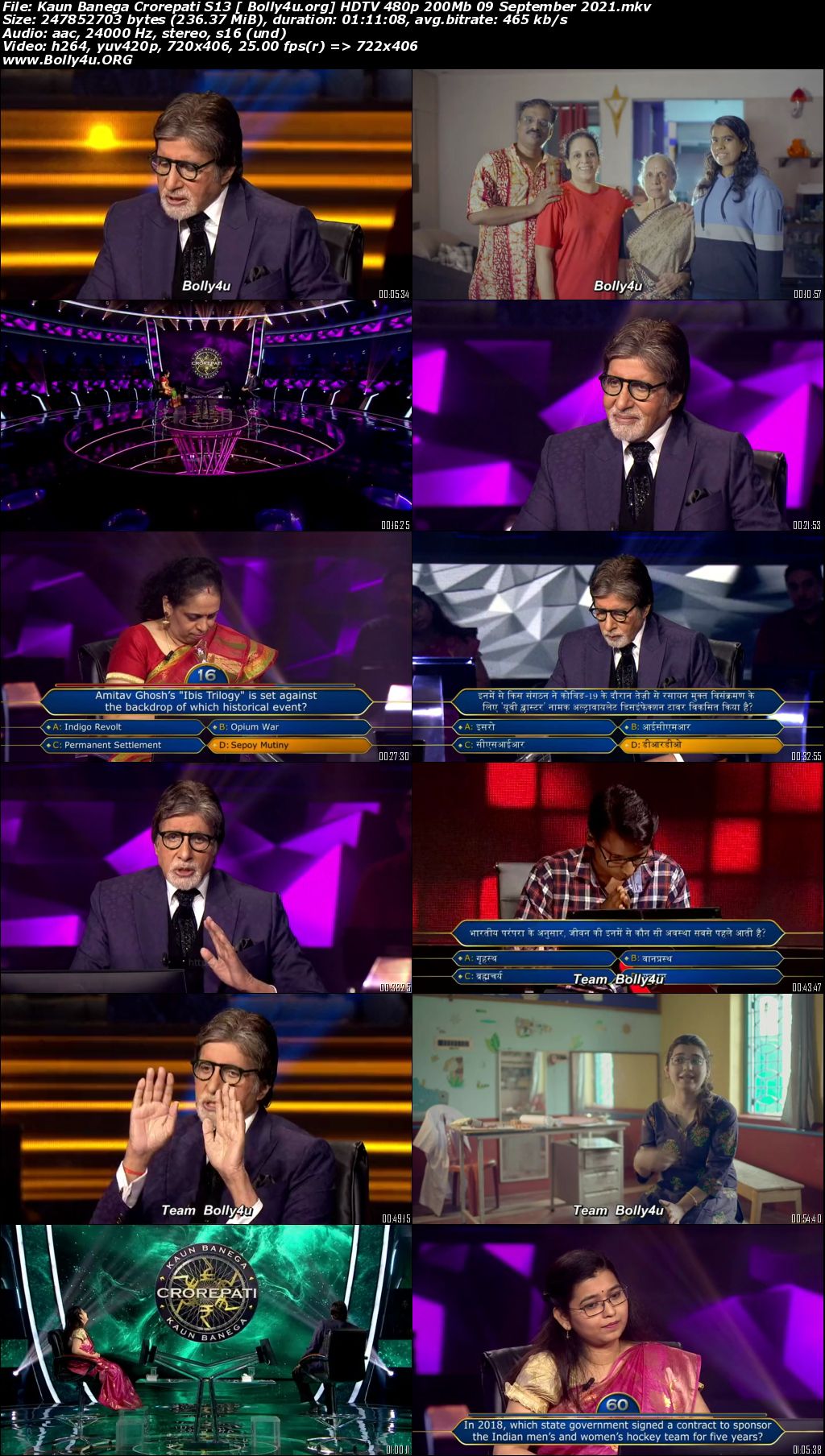 Kaun Banega Crorepati S13 HDTV 480p 200Mb 09 September 2021 Download Kaun Banega Crorepati S13 HDTV 480p 200Mb 09 September 2021 Download