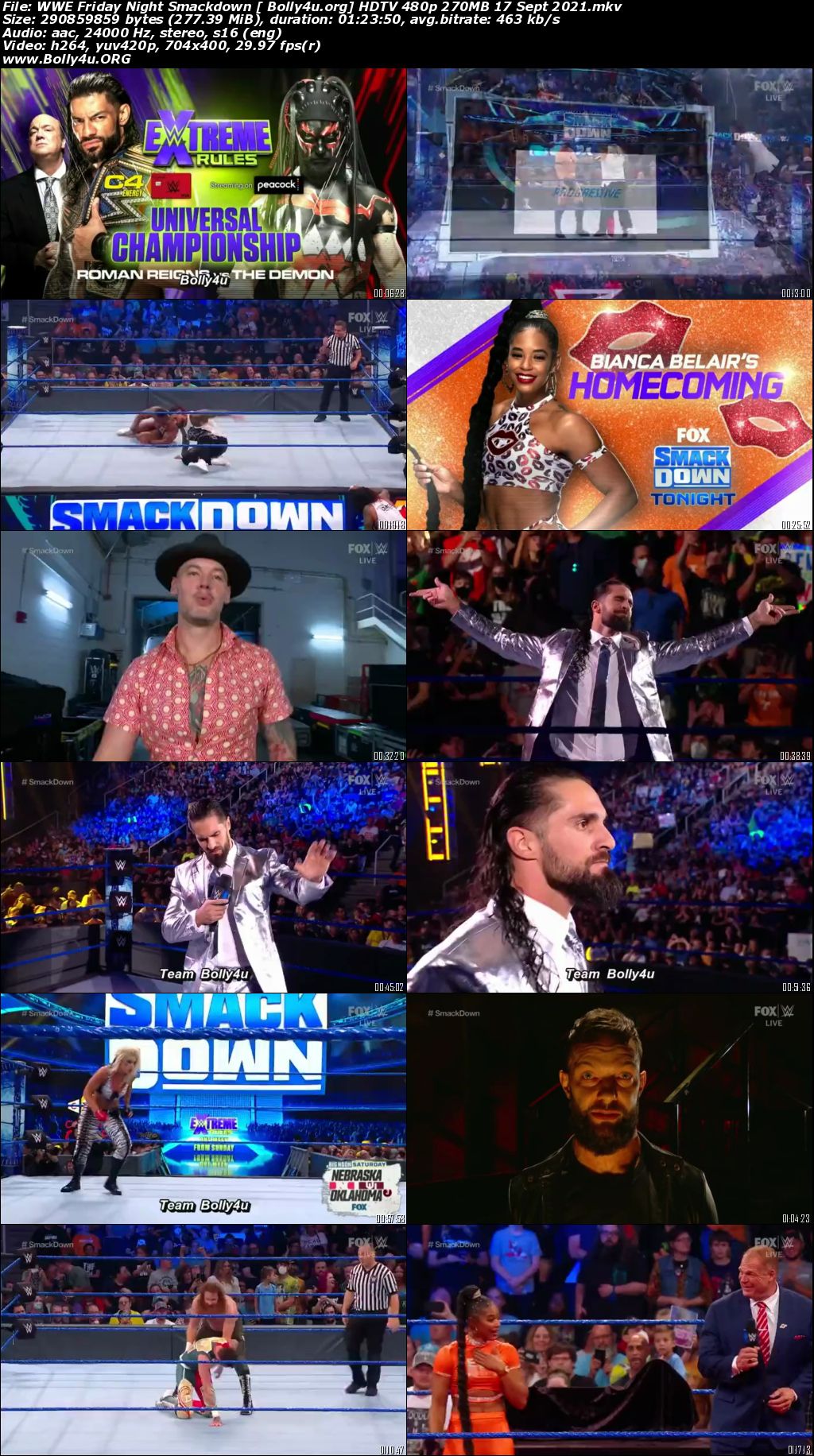 WWE Friday Night Smackdown HDTV 480p 270MB 17 Sept 2021 Download WWE Friday Night Smackdown HDTV 480p 270MB 17 Sept 2021 Download