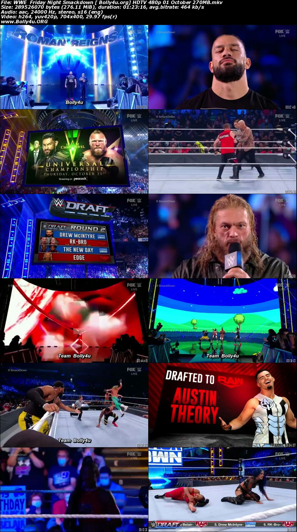 WWE Friday Night Smackdown HDTV 270MB 480p 01 October 2021 Download WWE Friday Night Smackdown HDTV 270MB 480p 01 October 2021 Download