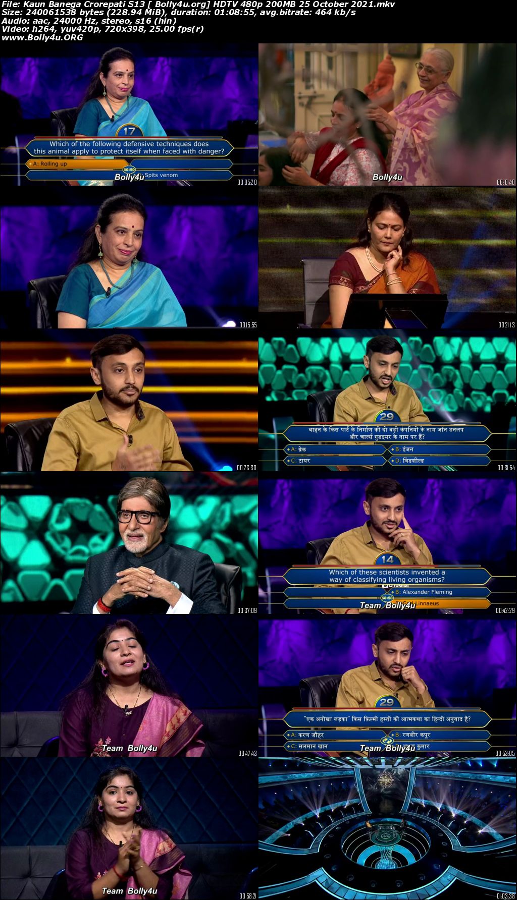 Kaun Banega Crorepati S13 HDTV 480p 200MB 25 October 2021 Download Kaun Banega Crorepati S13 HDTV 480p 200MB 25 October 2021 Download