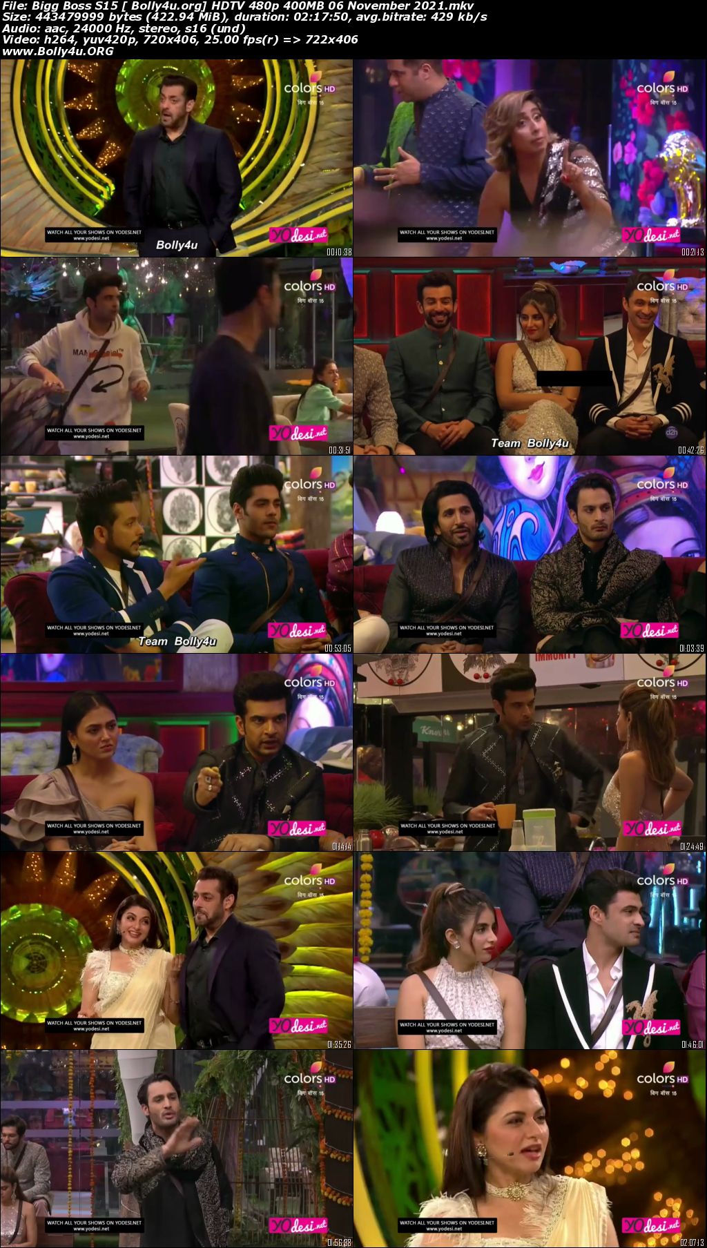 Bigg Boss S15 HDTV 480p 400MB 06 November 2021 Download Bigg Boss S15 HDTV 480p 400MB 06 November 2021 Download