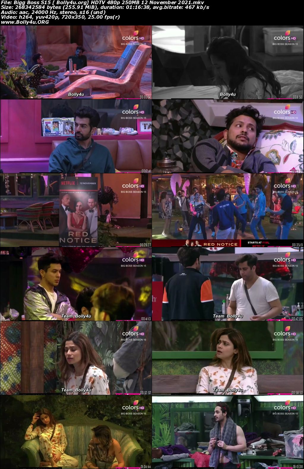 Bigg Boss S15 HDTV 480p 250MB 12 November 2021 Download Bigg Boss S15 HDTV 480p 250MB 12 November 2021 Download