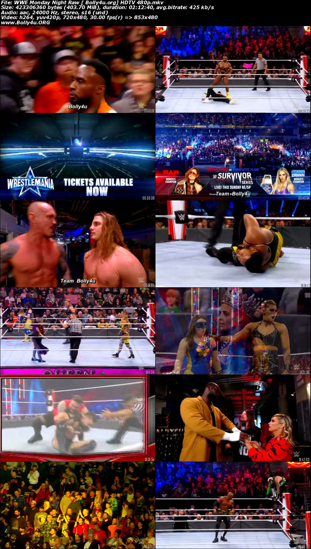 WWE Monday Night Raw HDTV 400MB 15 November 2021 480p Download