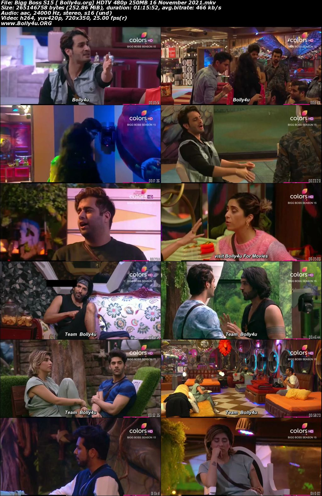 Bigg Boss S15 HDTV 480p 250MB 16 November 2021 Download Bigg Boss S15 HDTV 480p 250MB 16 November 2021 Download