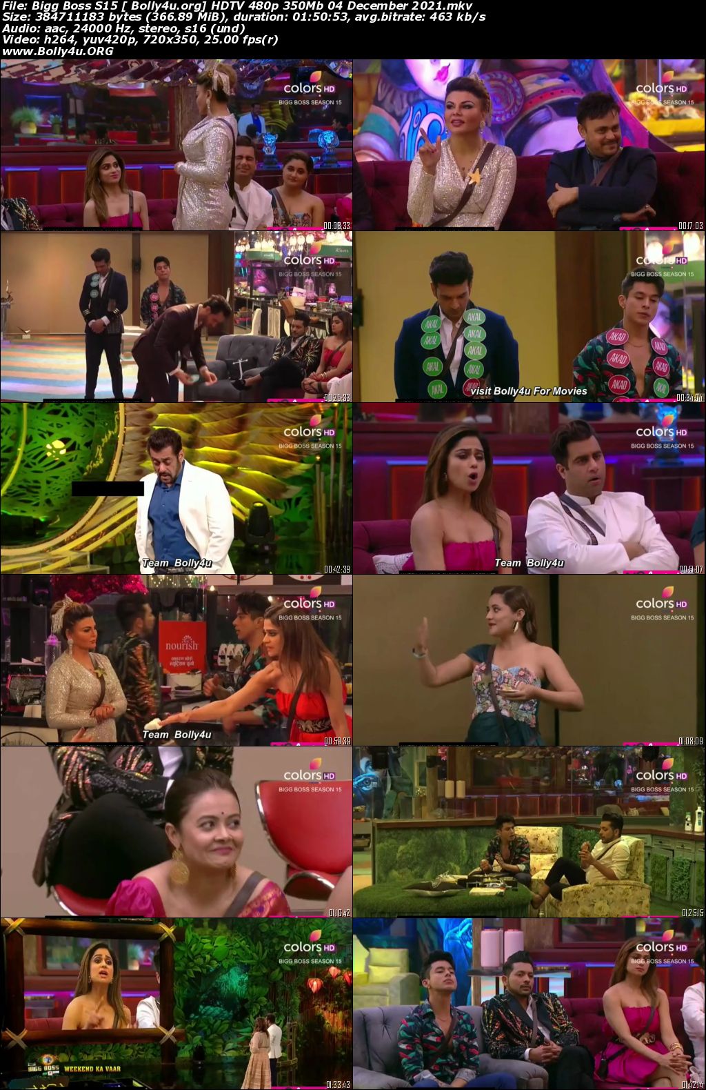 Bigg Boss S15 HDTV 480p 350Mb 04 December 2021 Download Bigg Boss S15 HDTV 480p 350Mb 04 December 2021 Download