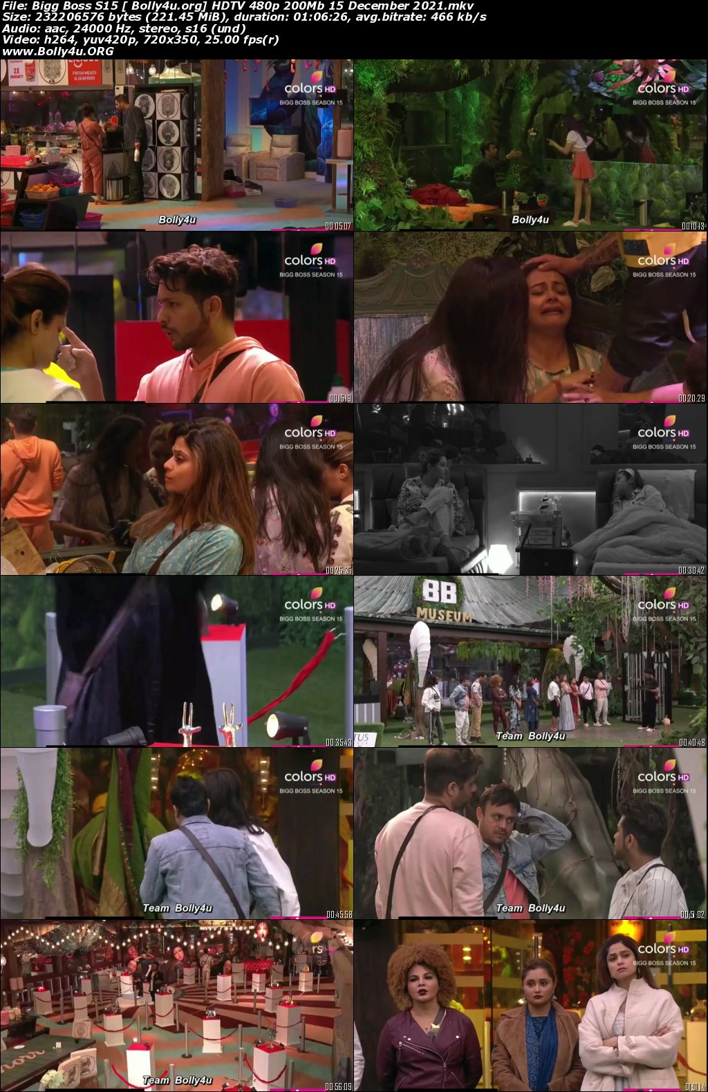 Bigg Boss S15 HDTV 480p 200Mb 15 December 2021 Download Bigg Boss S15 HDTV 480p 200Mb 15 December 2021 Download