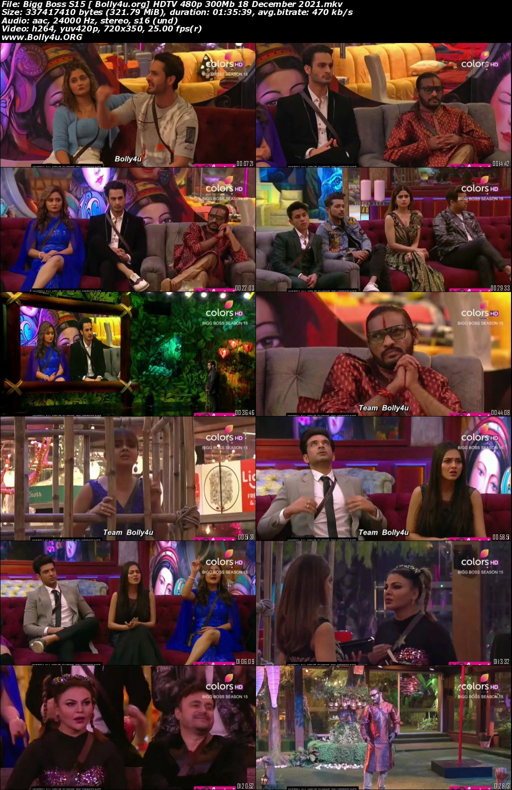 Bigg Boss S15 HDTV 480p 300Mb 18 December 2021 Download Bigg Boss S15 HDTV 480p 300Mb 18 December 2021 Download
