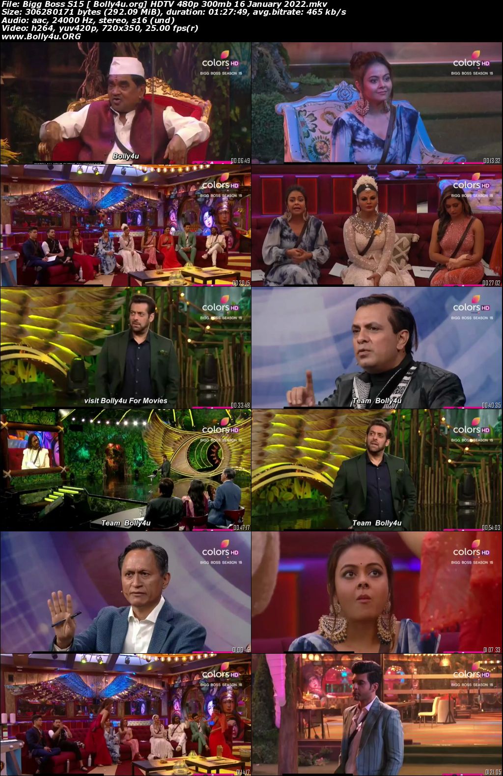Bigg Boss S15 HDTV 480p 300MB 16 January 2022 Download Bigg Boss S15 HDTV 480p 300MB 16 January 2022 Download