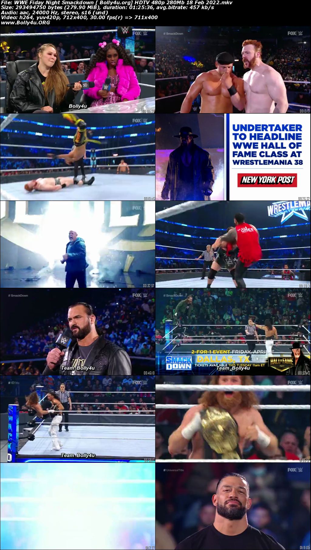 WWE Friday Night Smackdown HDTV 480p 280Mb 18 Feb 2022 Download WWE Friday Night Smackdown HDTV 480p 280Mb 18 Feb 2022 Download