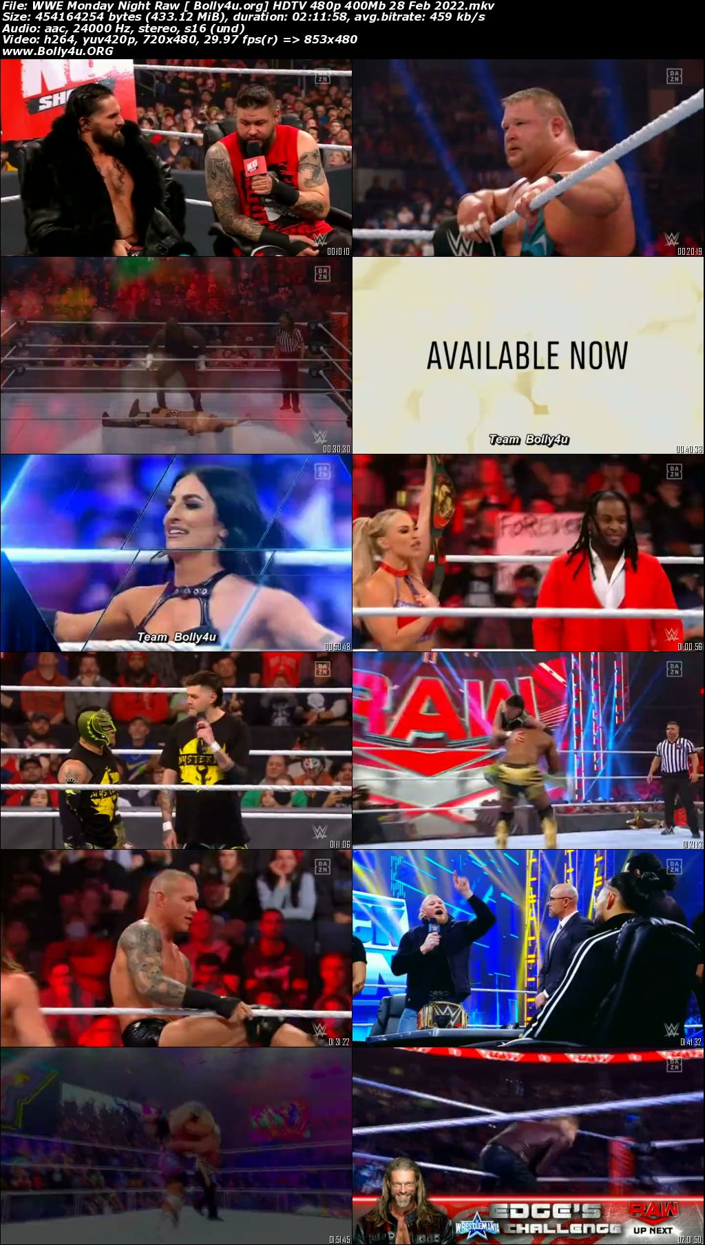 WWE Monday Night Raw HDTV 480p 400Mb 28 Feb 2022 Download WWE Monday Night Raw HDTV 480p 400Mb 28 Feb 2022 Download