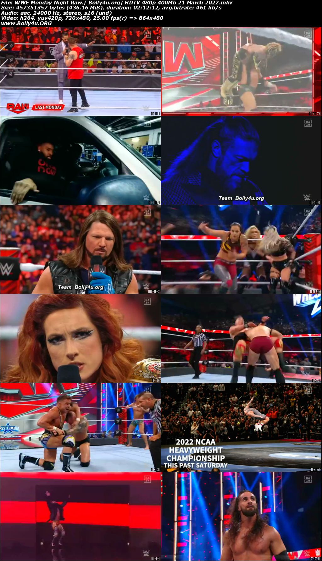 WWE Monday Night Raw HDTV 480p 400Mb 21 March 2022 Download WWE Monday Night Raw HDTV 480p 400Mb 21 March 2022 Download