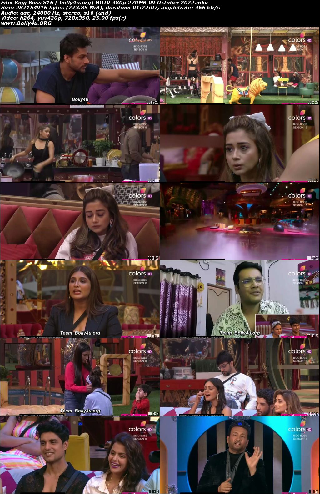 Bigg Boss S16 HDTV 480p 270MB 09 October 2022 Download Bigg Boss S16 HDTV 480p 270MB 09 October 2022 Download
