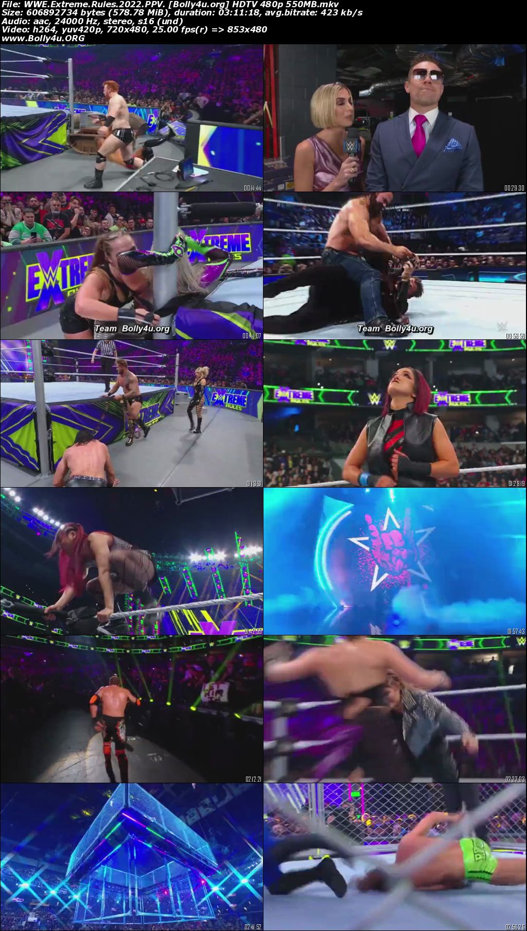 WWE Extreme Rules 2022 PPV HDTV 480p 550MB Download