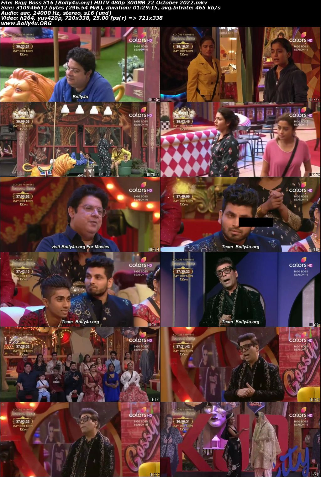 Bigg Boss S16 HDTV 480p 300MB 22 October 2022 Download