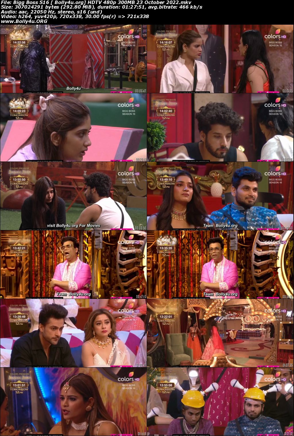 Bigg Boss S16 HDTV 480p 300MB 23 October 2022 Download Bigg Boss S16 HDTV 480p 300MB 23 October 2022 Download