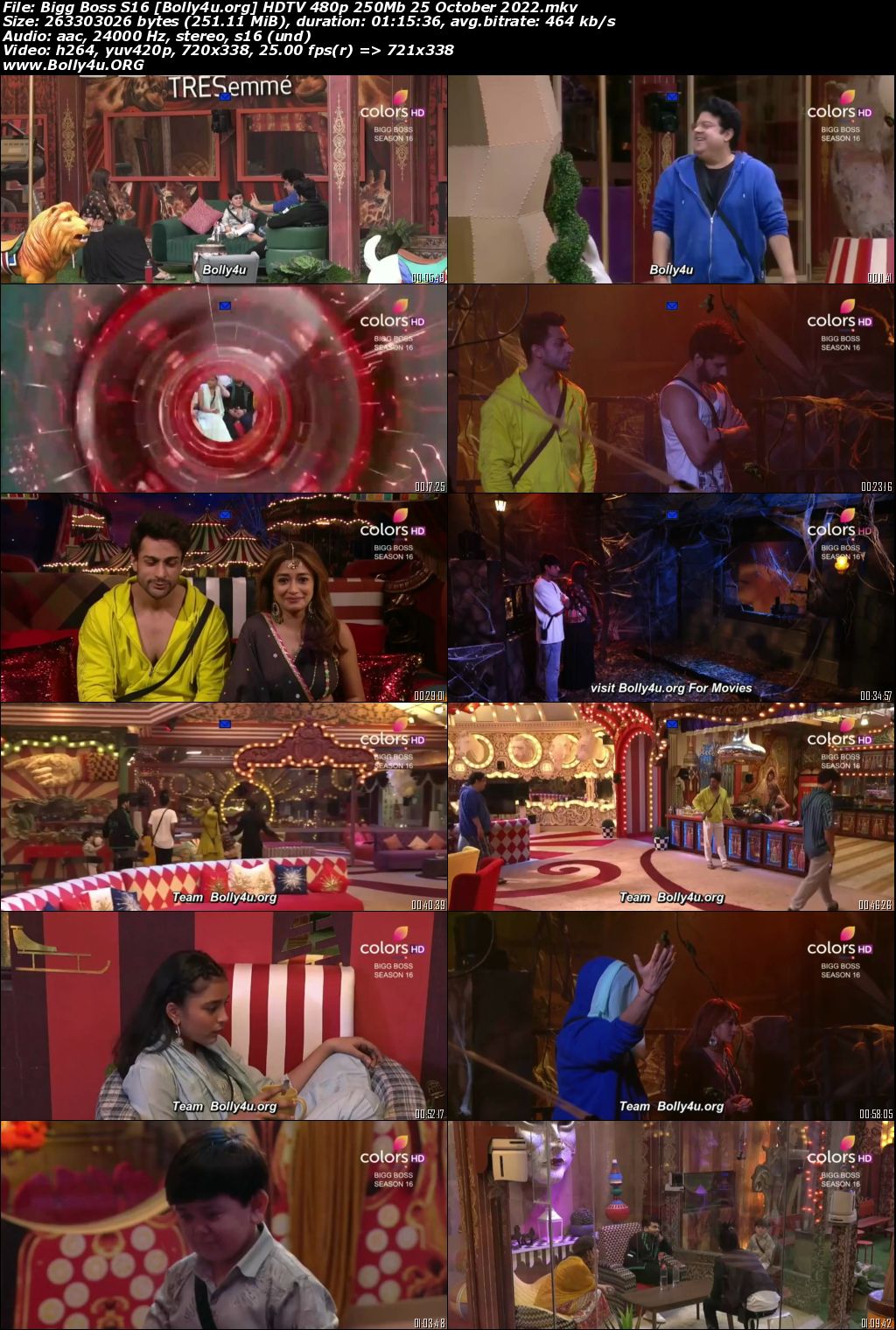 Bigg Boss S16 HDTV 480p 250Mb 25 October 2022 Download