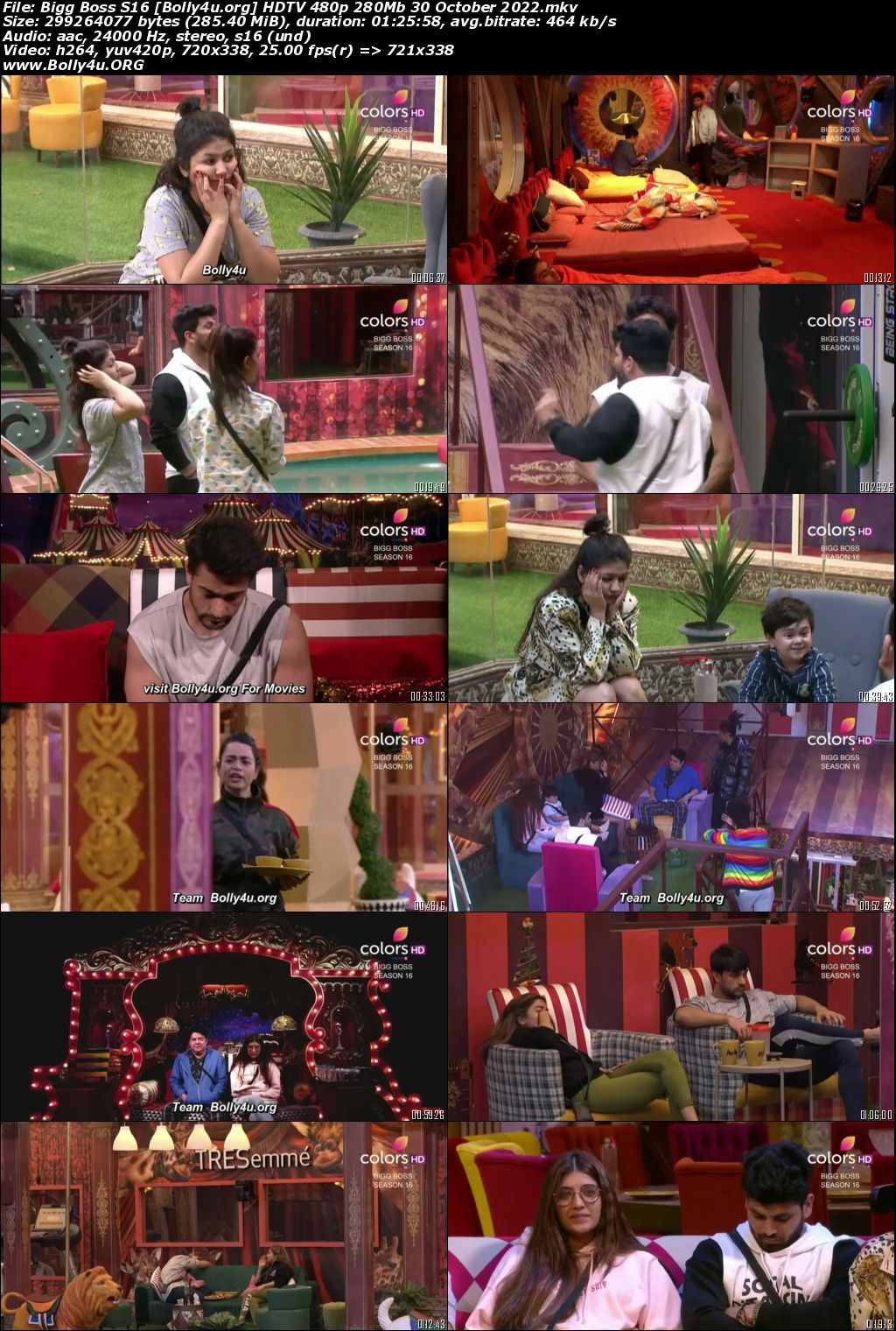 Bigg Boss S16 HDTV 480p 280Mb 30 October 2022 Download