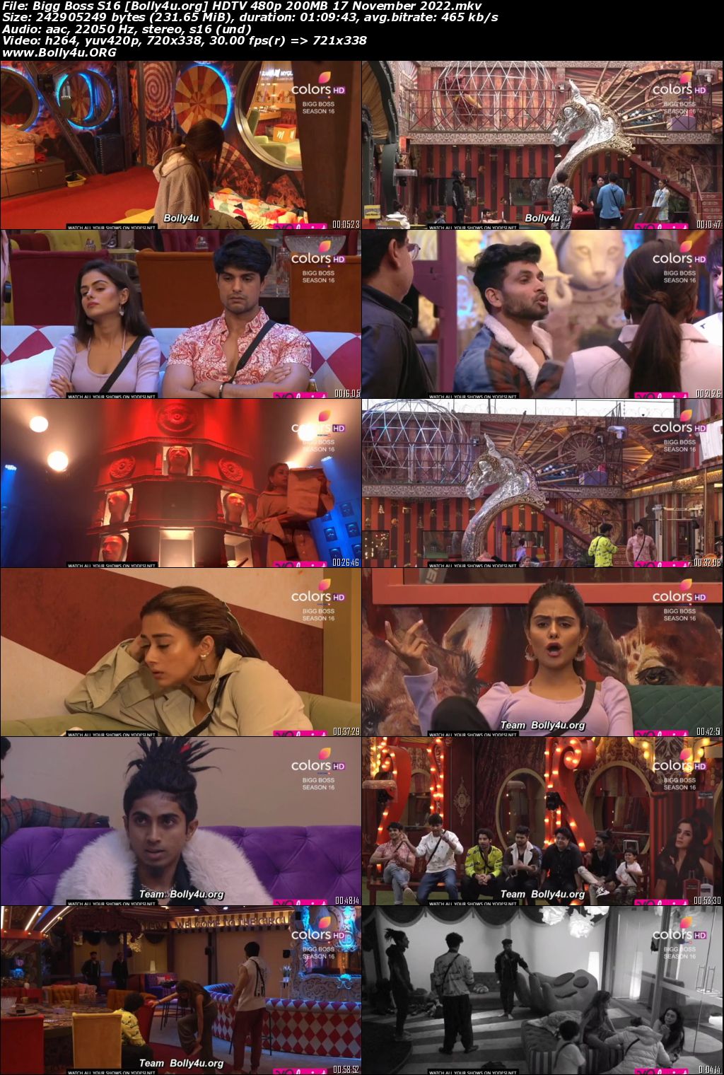 Bigg Boss S16 HDTV 480p 200MB 17 November 2022 Download Bigg Boss S16 HDTV 480p 200MB 17 November 2022 Download