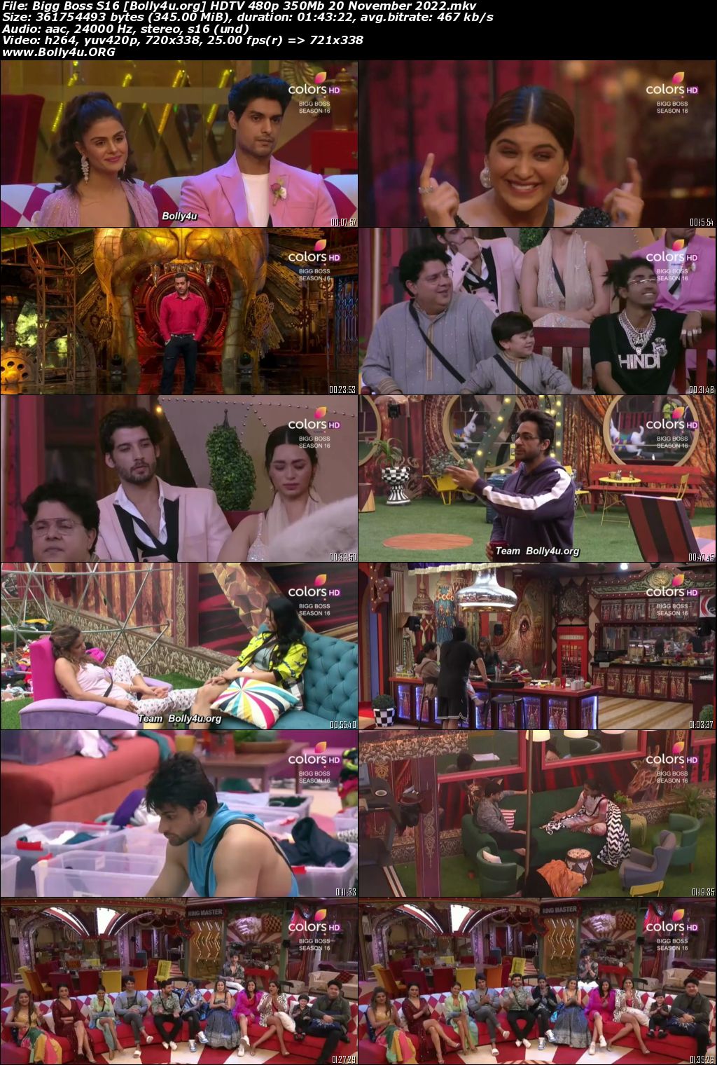 Bigg Boss S16 HDTV 480p 350Mb 20 November 2022 Download Bigg Boss S16 HDTV 480p 350Mb 20 November 2022 Download
