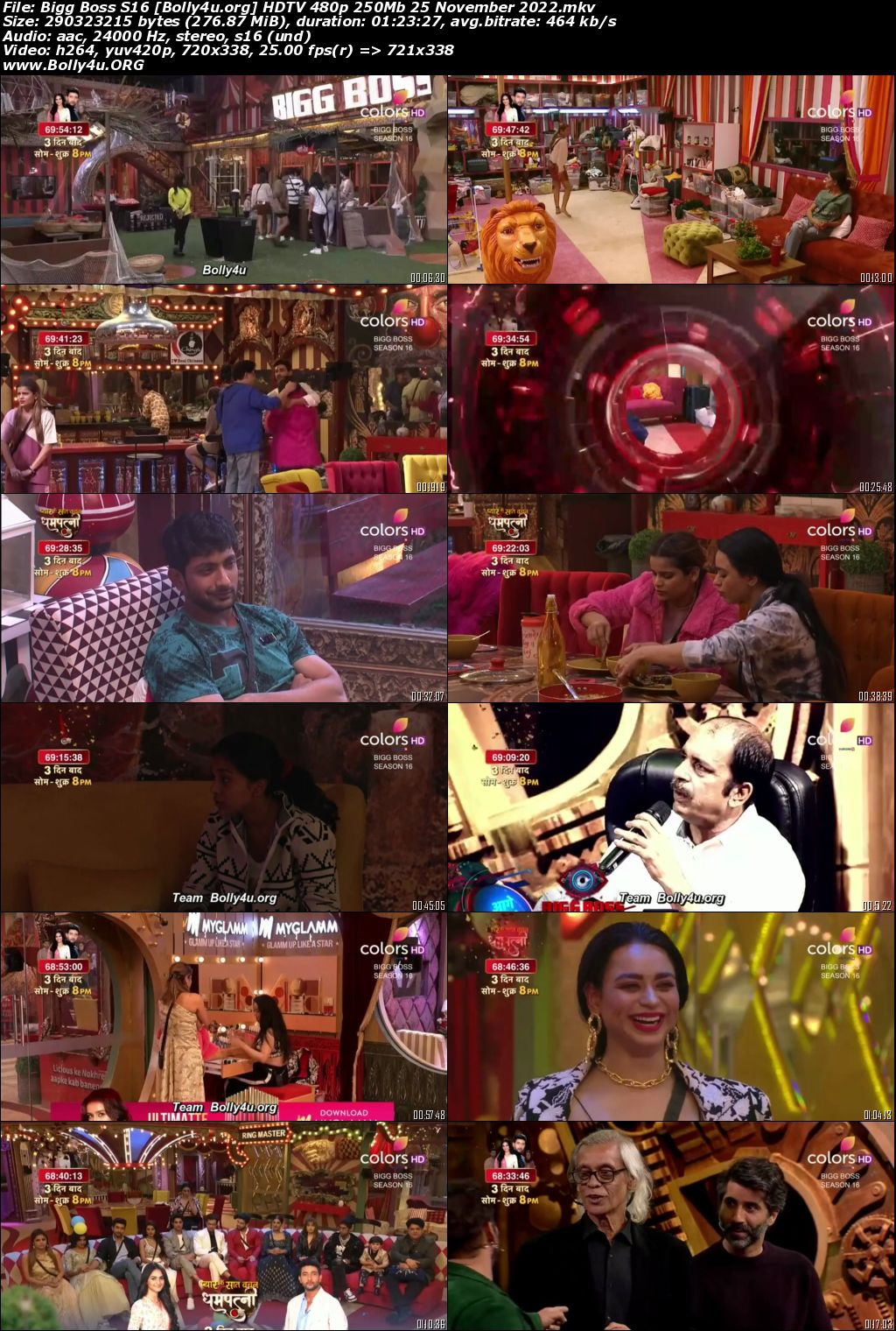 Bigg Boss S16 HDTV 480p 250Mb 25 November 2022 Download Bigg Boss S16 HDTV 480p 250Mb 25 November 2022 Download