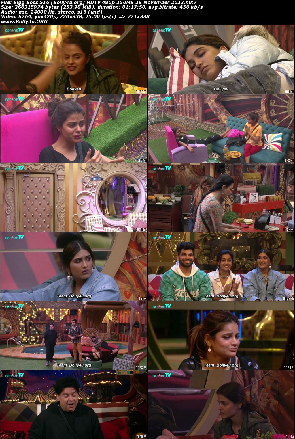 Bigg Boss S16 HDTV 480p 250MB 29 November 2022 Download Bigg Boss S16 HDTV 480p 250MB 29 November 2022 Download