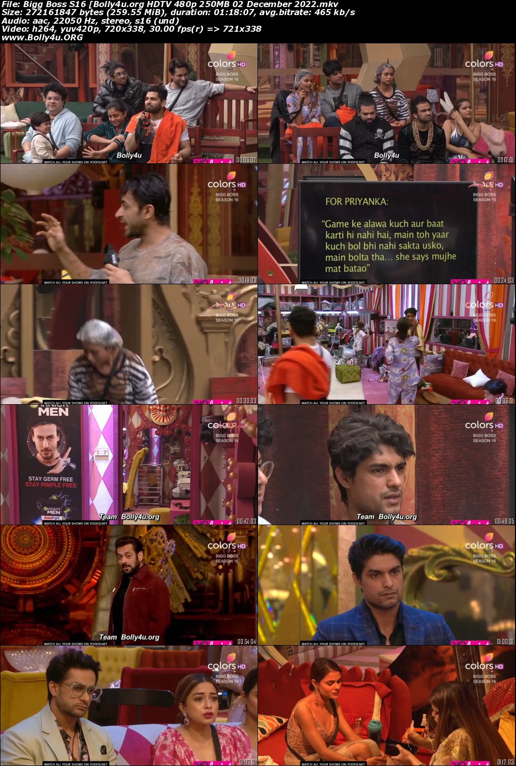 Bigg Boss S16 HDTV 480p 250Mb 02 December 2022 Download Bigg Boss S16 HDTV 480p 250Mb 02 December 2022 Download