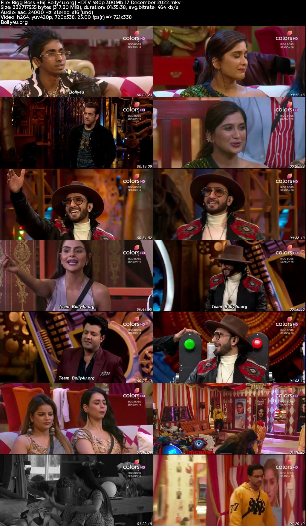 Bigg Boss S16 HDTV 480p 300Mb 17 December 2022 Download Bigg Boss S16 HDTV 480p 300Mb 17 December 2022 Download