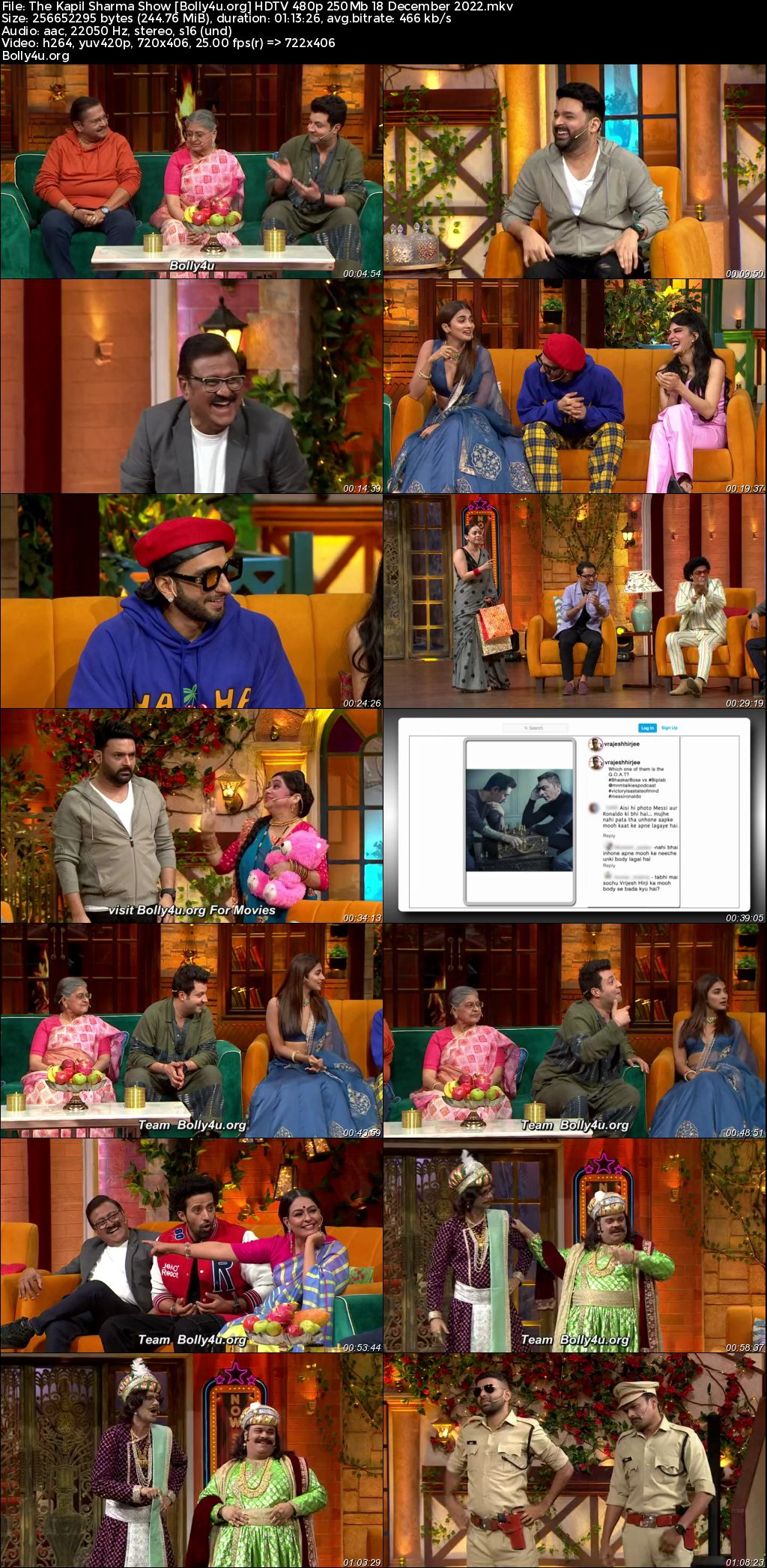 The Kapil Sharma Show HDTV 480p 250Mb 18 December 2022 Download The Kapil Sharma Show HDTV 480p 250Mb 18 December 2022 Download