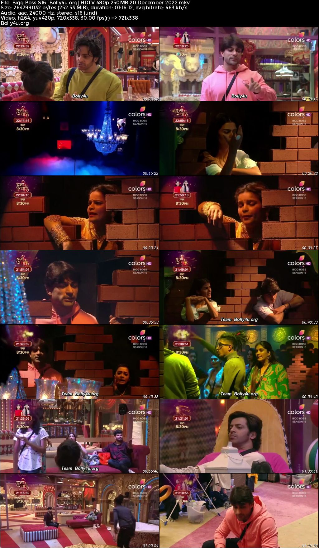 Bigg Boss S16 HDTV 480p 250MB 20 December 2022 Download Bigg Boss S16 HDTV 480p 250MB 20 December 2022 Download