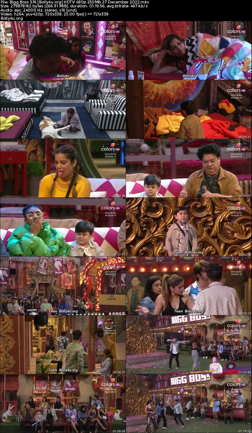 Bigg Boss S16 HDTV 480p 250Mb 27 December 2022 Download Bigg Boss S16 HDTV 480p 250Mb 27 December 2022 Download