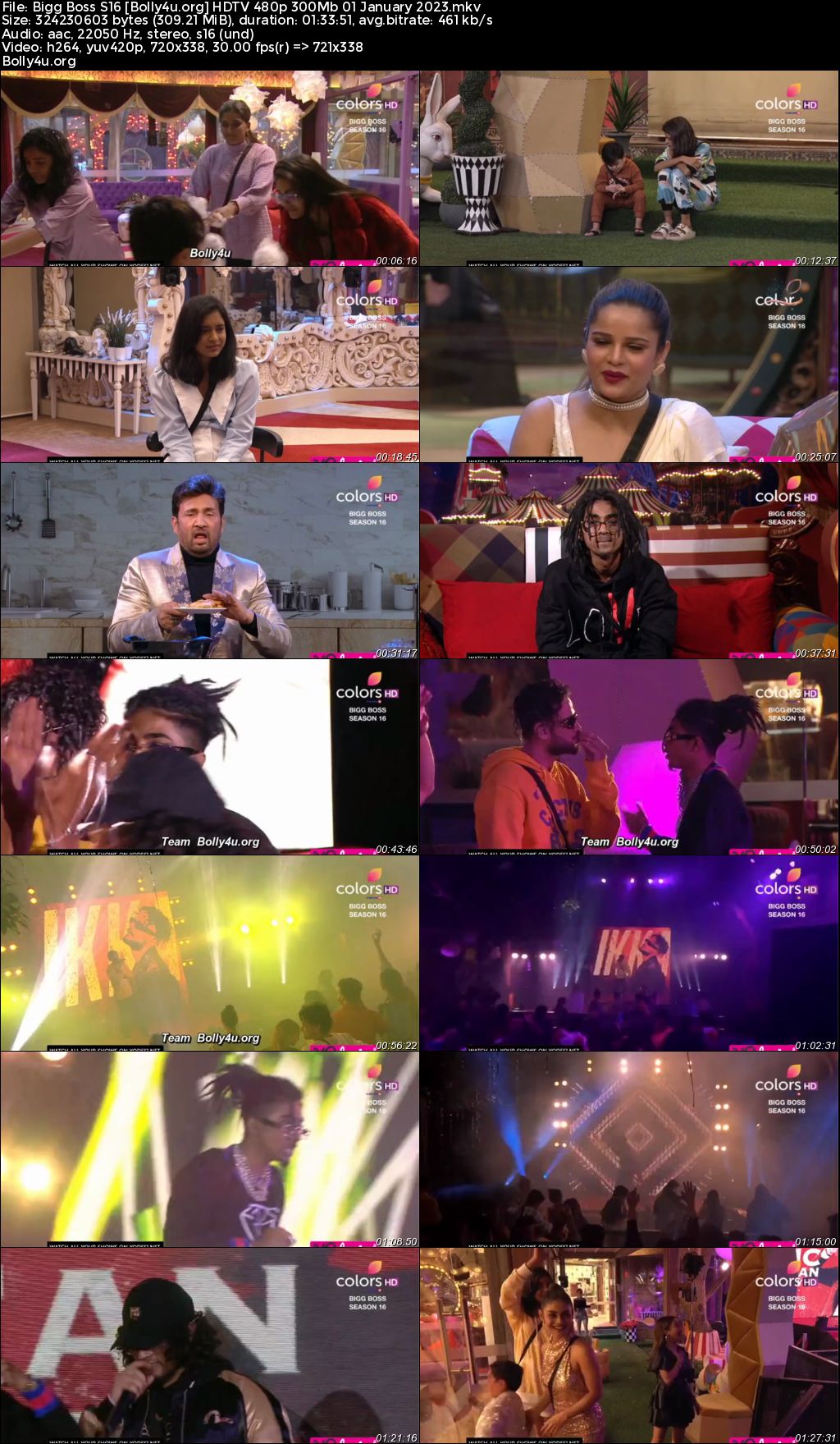 Bigg Boss S16 HDTV 480p 300Mb 01 January 2023 Download