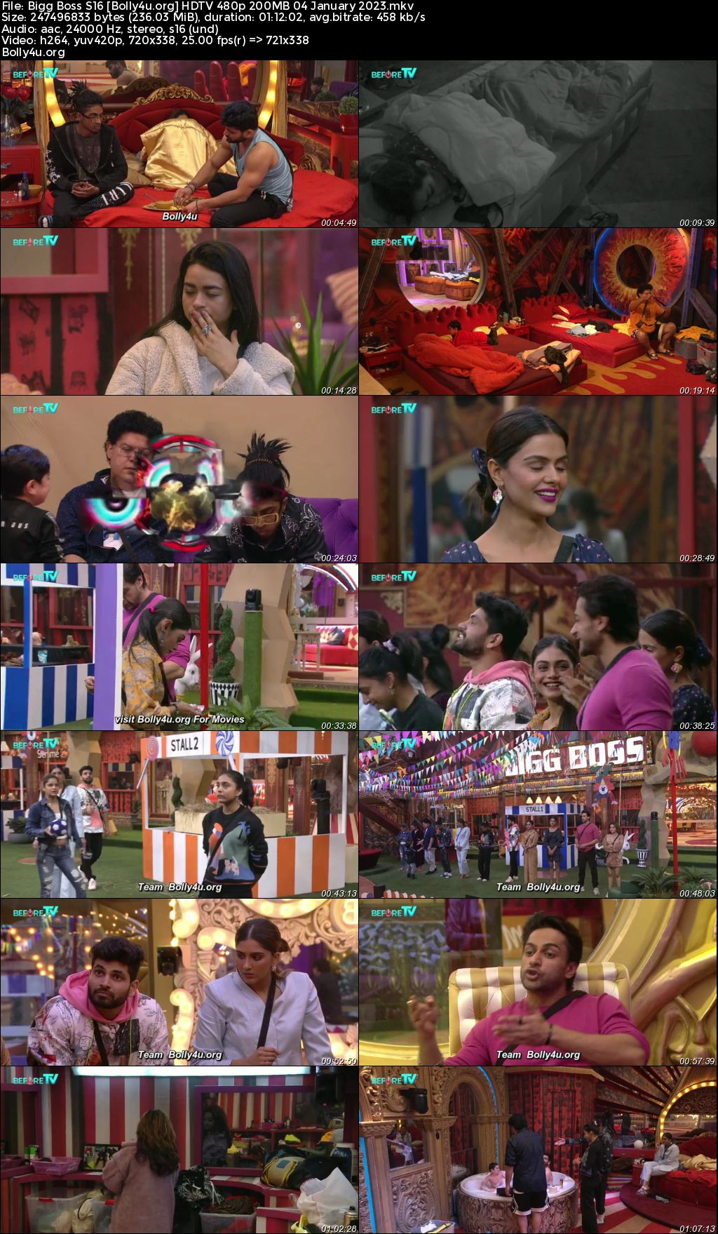 Bigg Boss S16 HDTV 480p 200MB 04 January 2023 Download