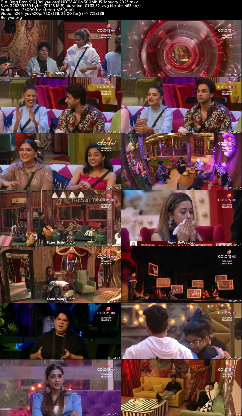 Bigg Boss S16 HDTV 480p 300Mb 15 January 2023 Download Bigg Boss S16 HDTV 480p 300Mb 15 January 2023 Download