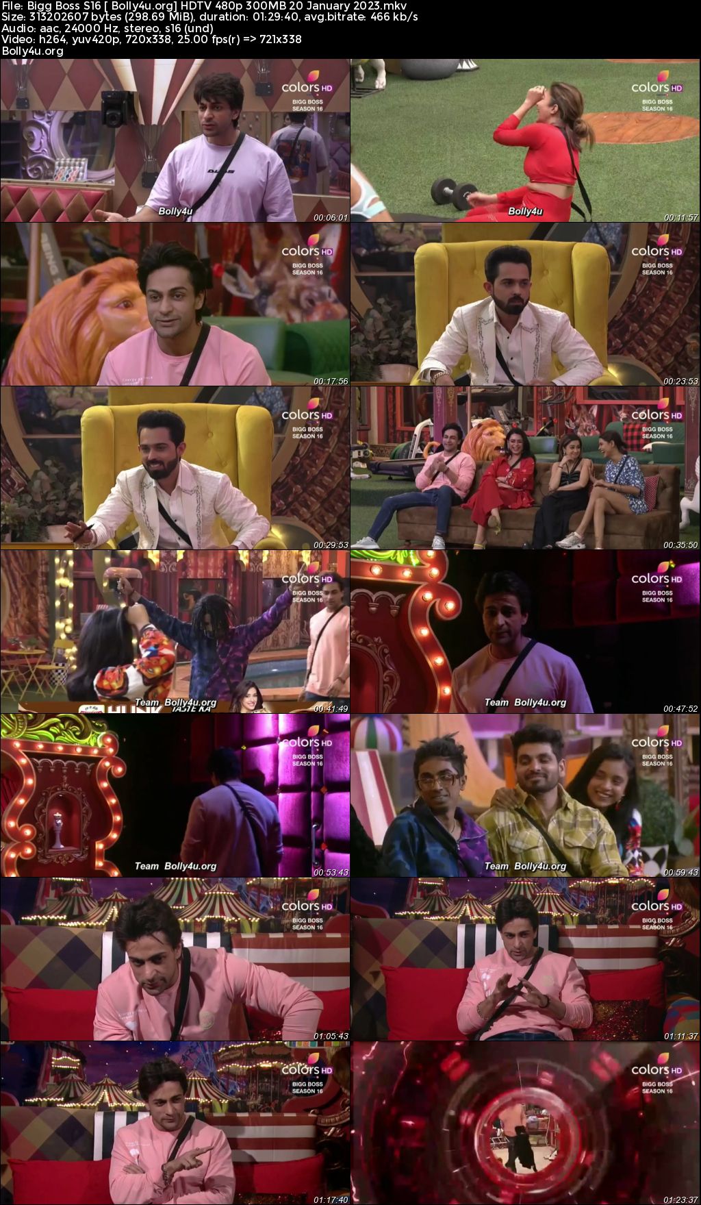 Bigg Boss S16 HDTV 480p 300MB 20 January 2023 Download Bigg Boss S16 HDTV 480p 300MB 20 January 2023 Download