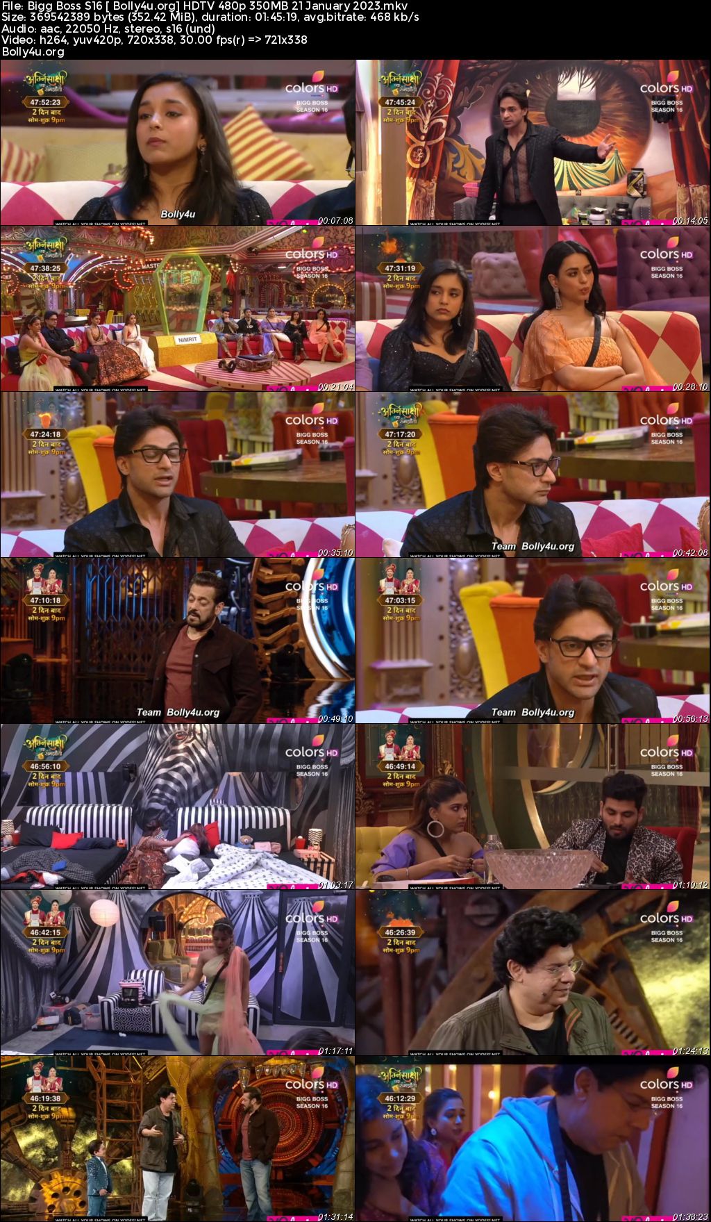 Bigg Boss S16 HDTV 480p 350MB 21 January 2023 Download Bigg Boss S16 HDTV 480p 350MB 21 January 2023 Download