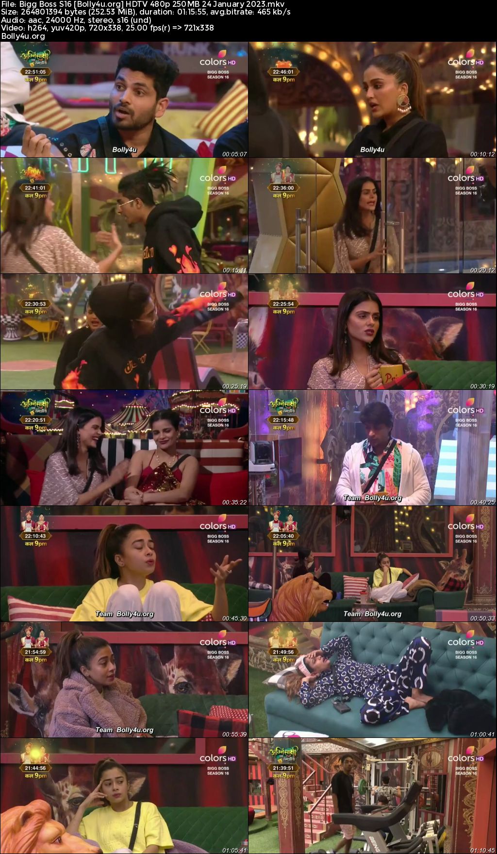 Bigg Boss S16 HDTV 480p 250MB 24 January 2023 Download