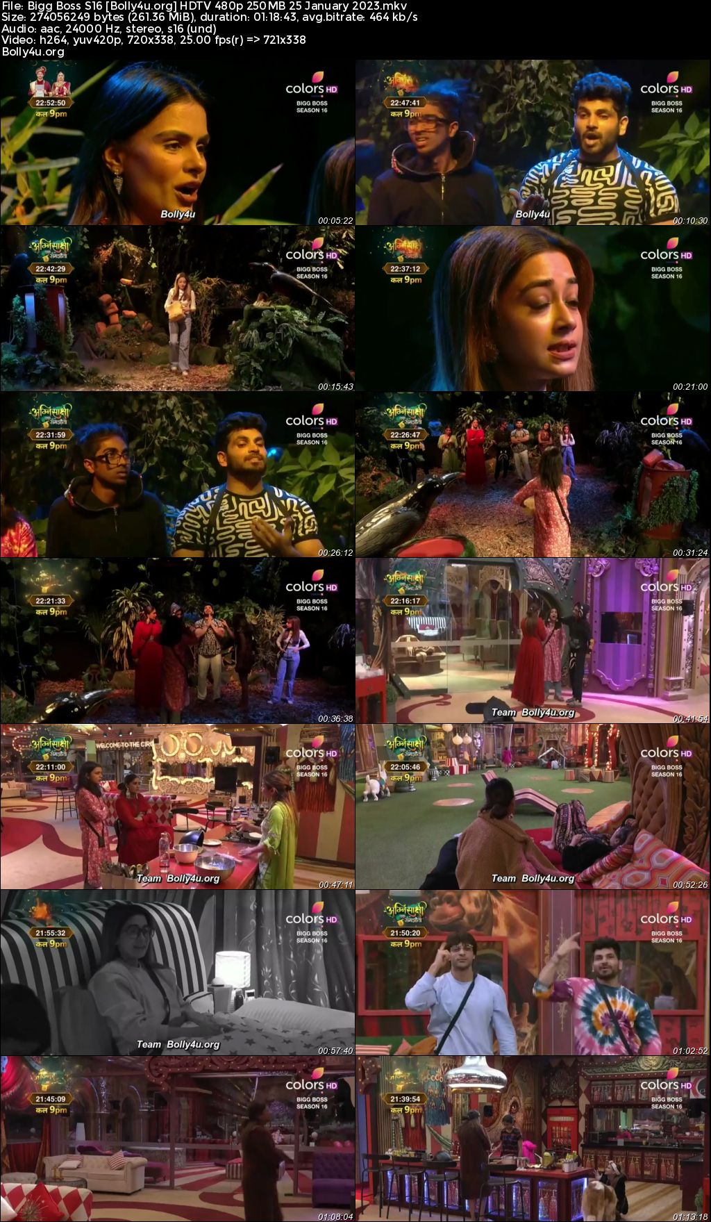 Bigg Boss S16 HDTV 480p 250MB 25 January 2023 Download