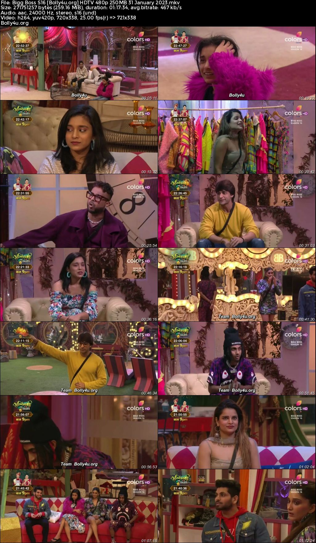 Bigg Boss S16 HDTV 480p 250MB 31 January 2023 Download