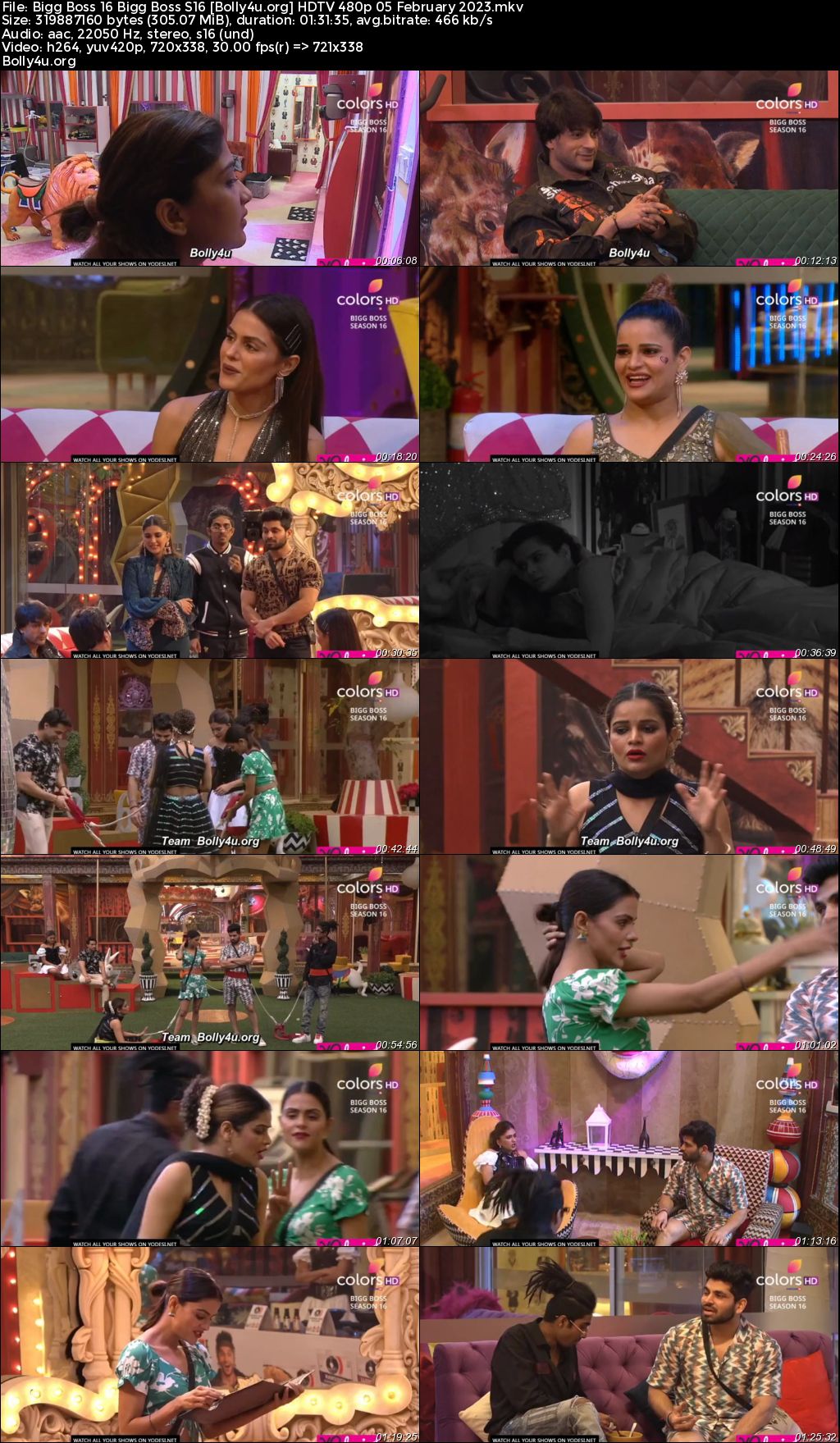 Bigg Boss S16 HDTV 480p 300MB 05 February 2023 Download Bigg Boss S16 HDTV 480p 300MB 05 February 2023 Download