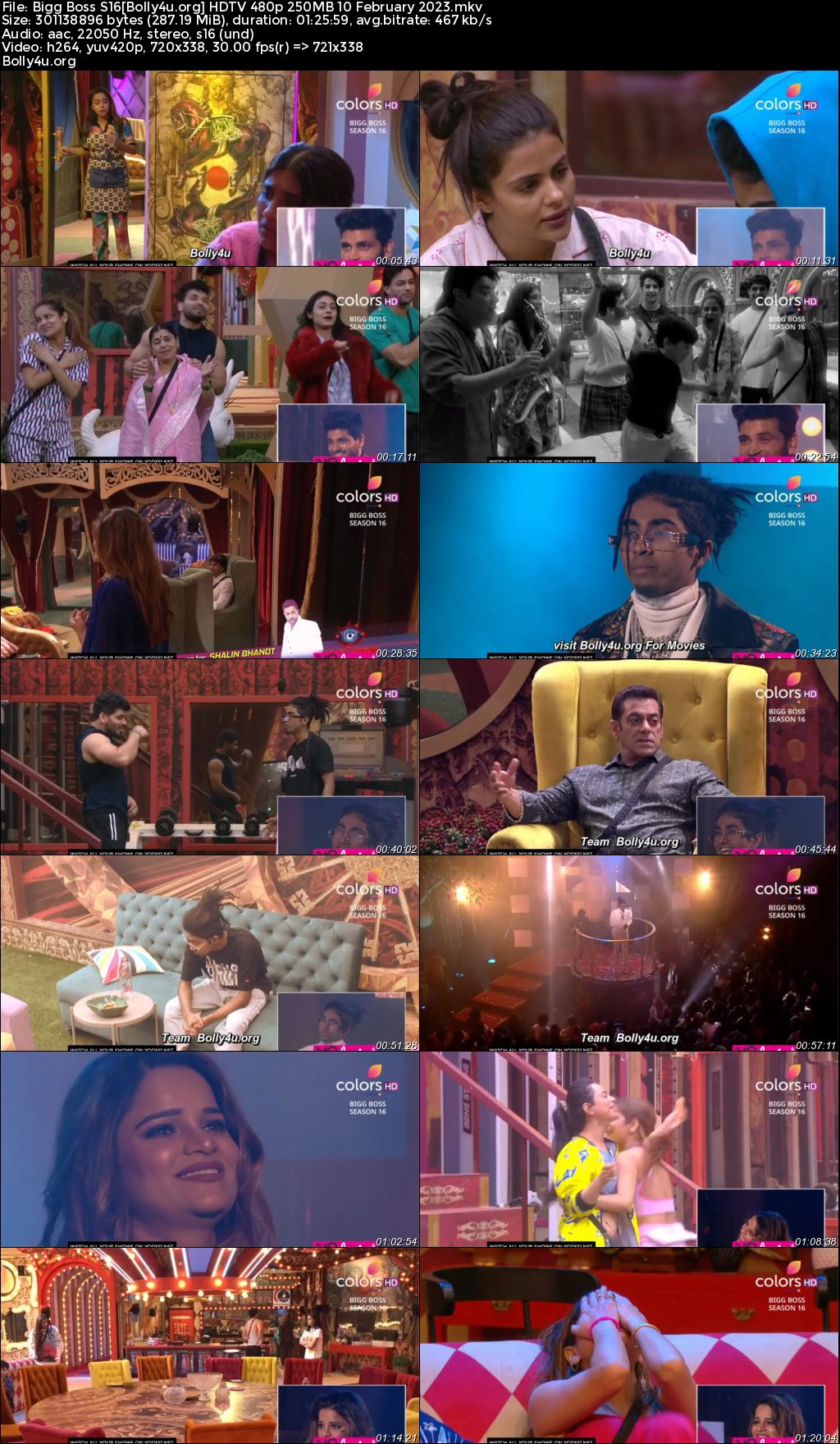 Bigg Boss S16 HDTV 480p 250MB 10 February 2023 Download Bigg Boss S16 HDTV 480p 250MB 10 February 2023 Download